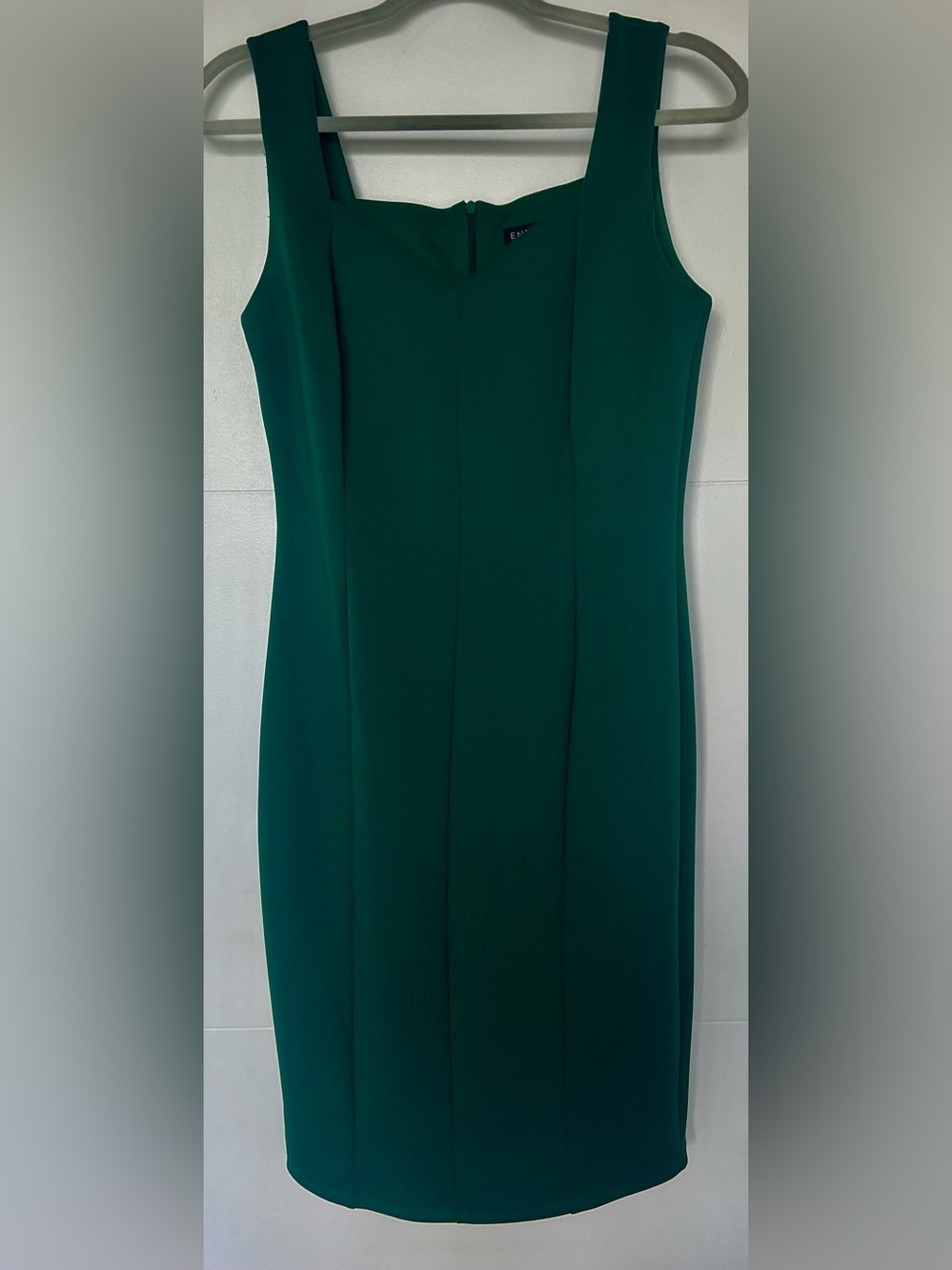 EnFocus Studio Women’s 8 Hunter Green Sleeveless Sheath Midi Dress